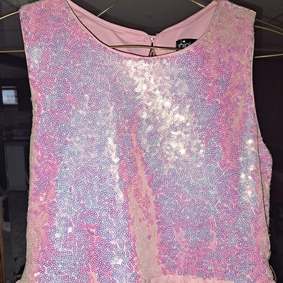 Sz 12 girls Pink & violet 💗 💕 high low dresses with sequin bodice 👗 - Picture 9 of 9